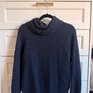 J. Crew Dark Blue Cowl Neck Sweater